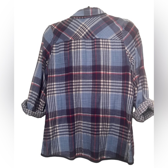 FDJ Plaid Snap Shirt Size 8 - Picture 2 of 6